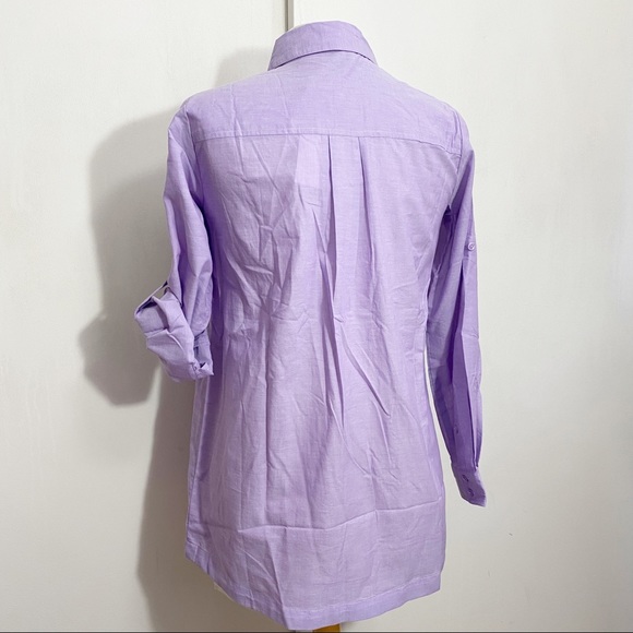 JOAN RIVERS NWT light denim boyfriend shirt XXS - Picture 5 of 9